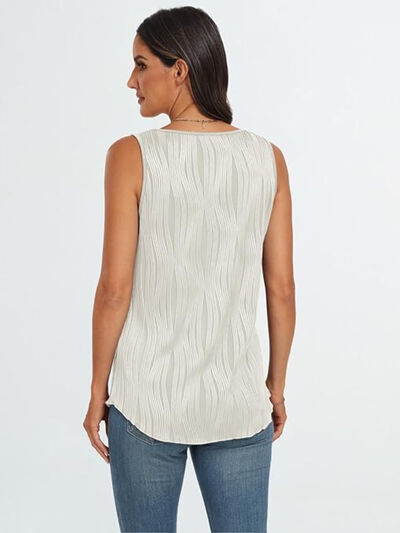 Round Neck Wide Strap Tank - Sybaritic Boutique