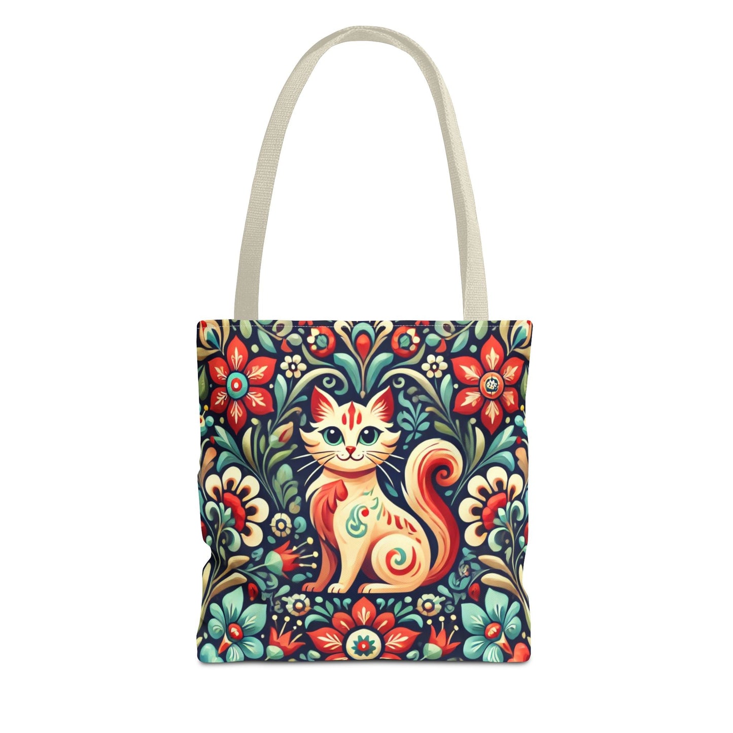 Orange Cat Folk Art Tote Bag