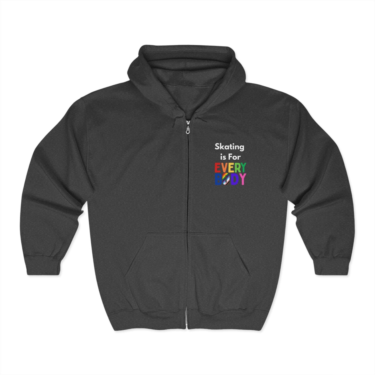 Skating is For Everybody Unisex Zip Hooded Sweatshirt