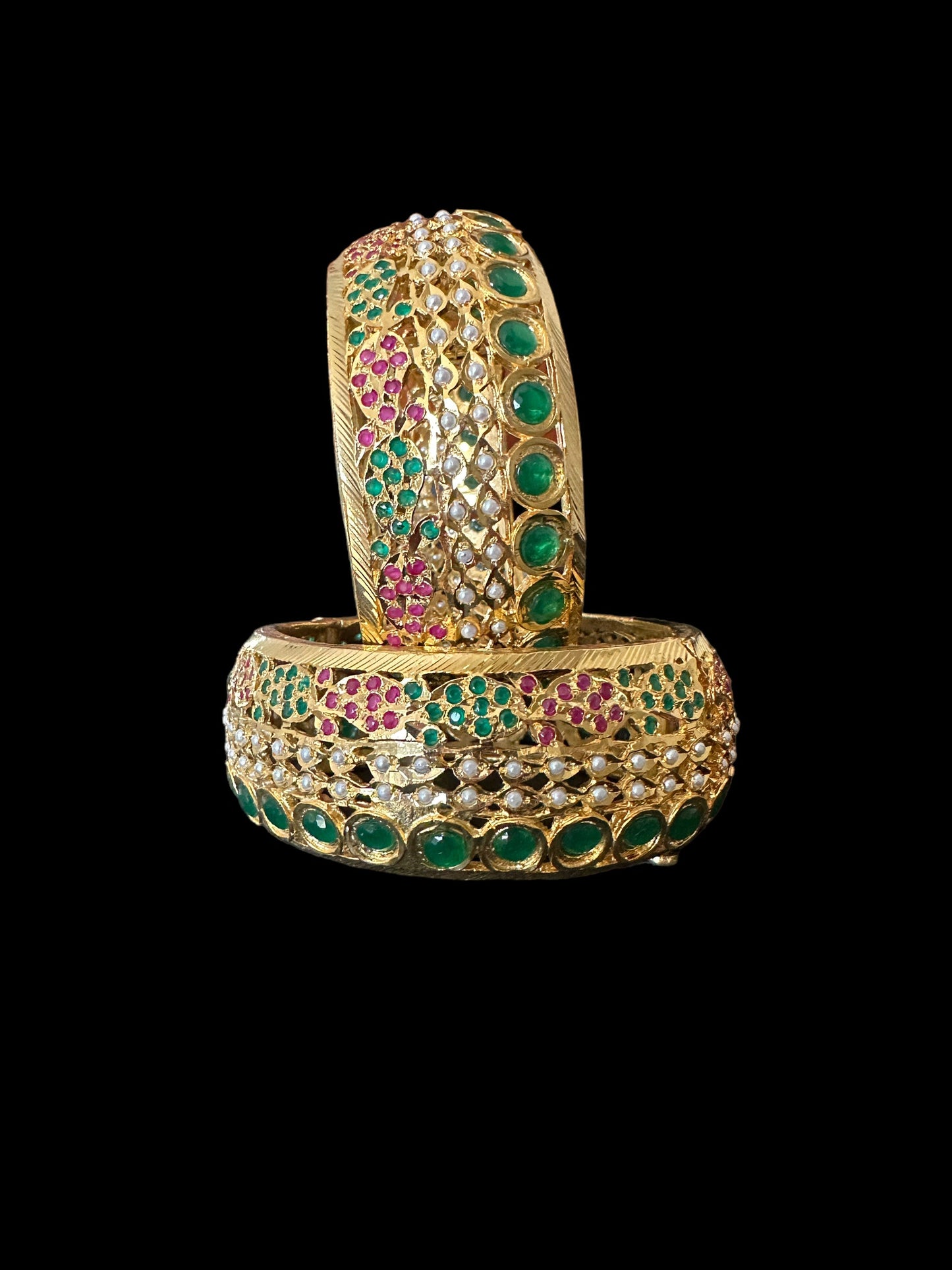 B175 Reem jadau bangle- pair   ( READY TO SHIP )2.6/2.8 openable