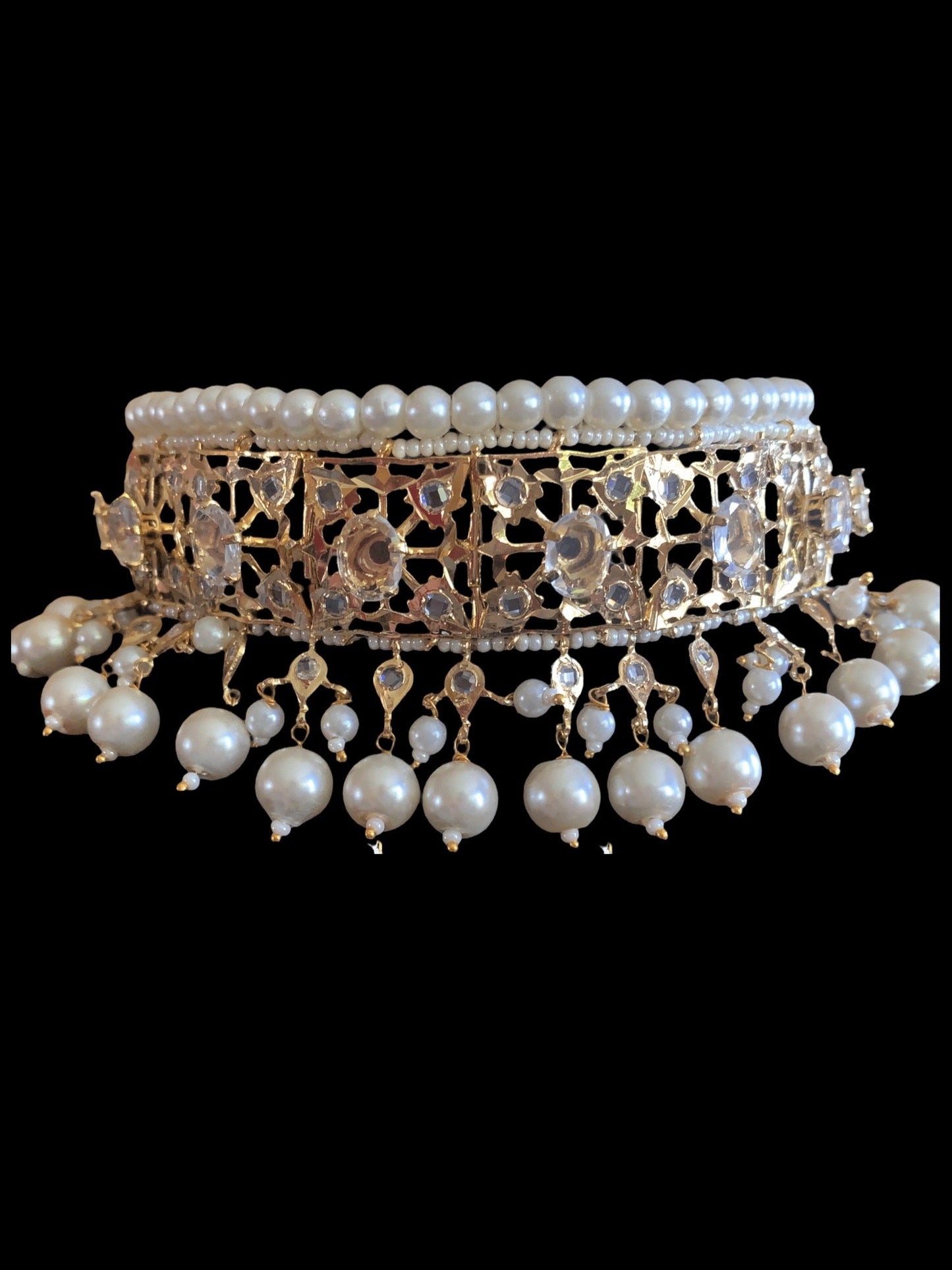 BR115 Insia jadavi lacha bridal set in pearls ( READY TO SHIP )
