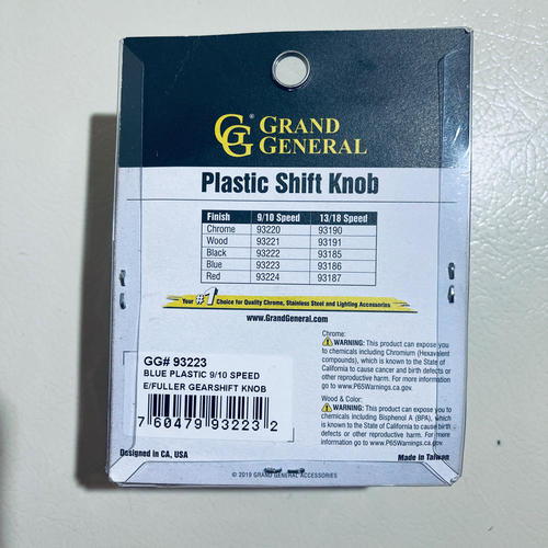 GG Grand General 93223 Blue Gear Shift Knob