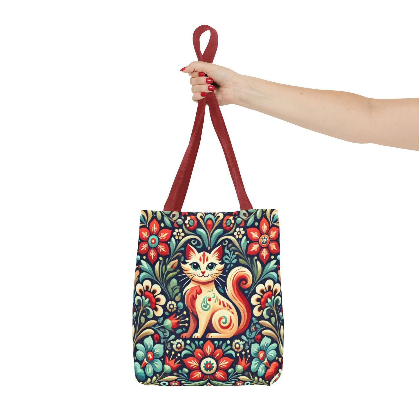 Orange Cat Folk Art Tote Bag