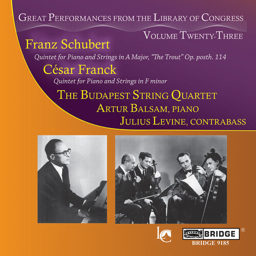 Schubert / Franck / Budapest String Quartet - Great Performances From The Library Of Congress 23 - Music CD