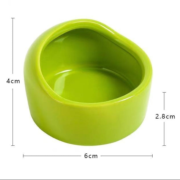 Glazed Ceramic Inward-Lip Feeder Dish