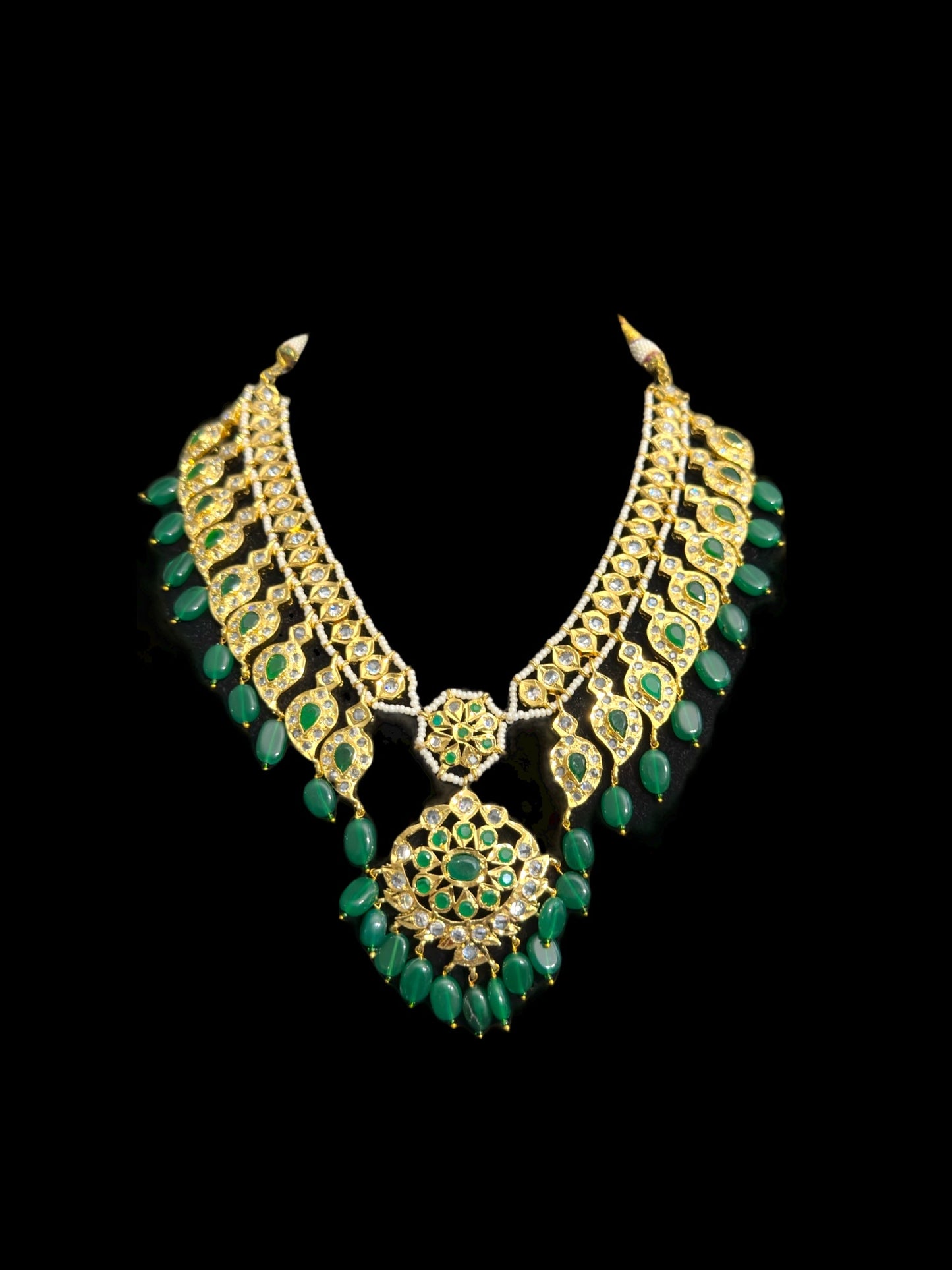DNS141 Palakh mango necklace set (READY TO SHIP )