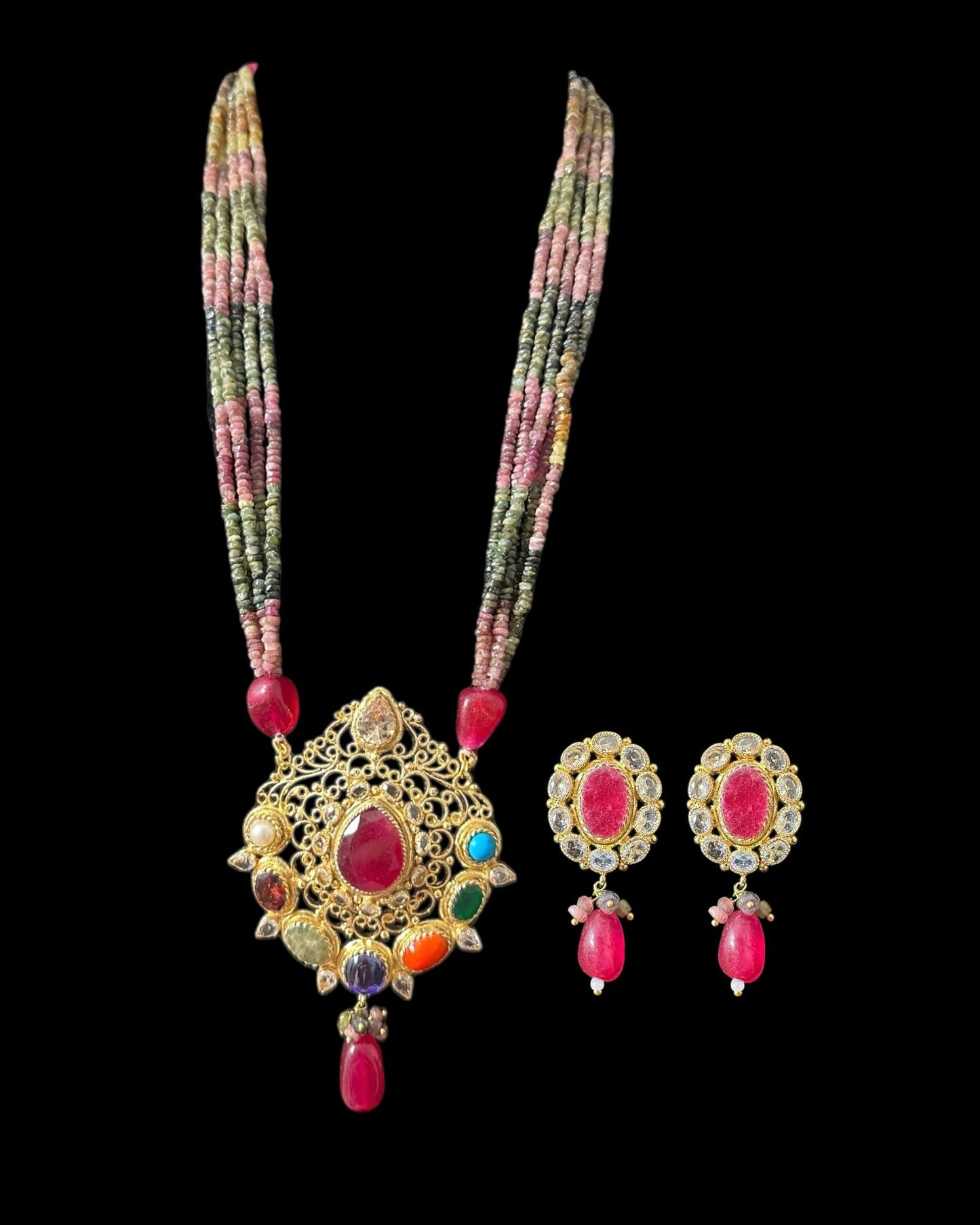 DLN128 Adaya multicolor natural beads necklace ( READY TO SHIP )