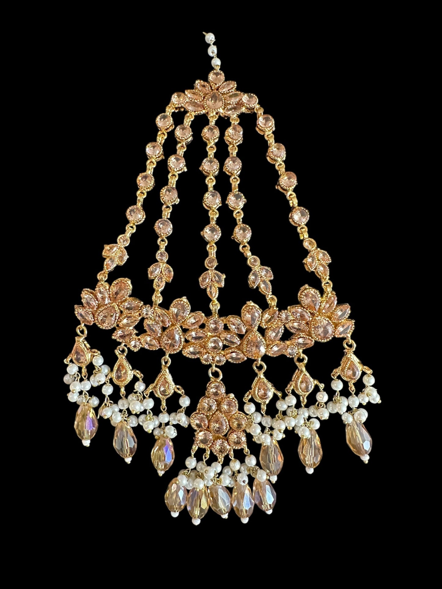 BR478 Kafiya bridal set in golden / champagne stones and beads ( READY TO SHIP )