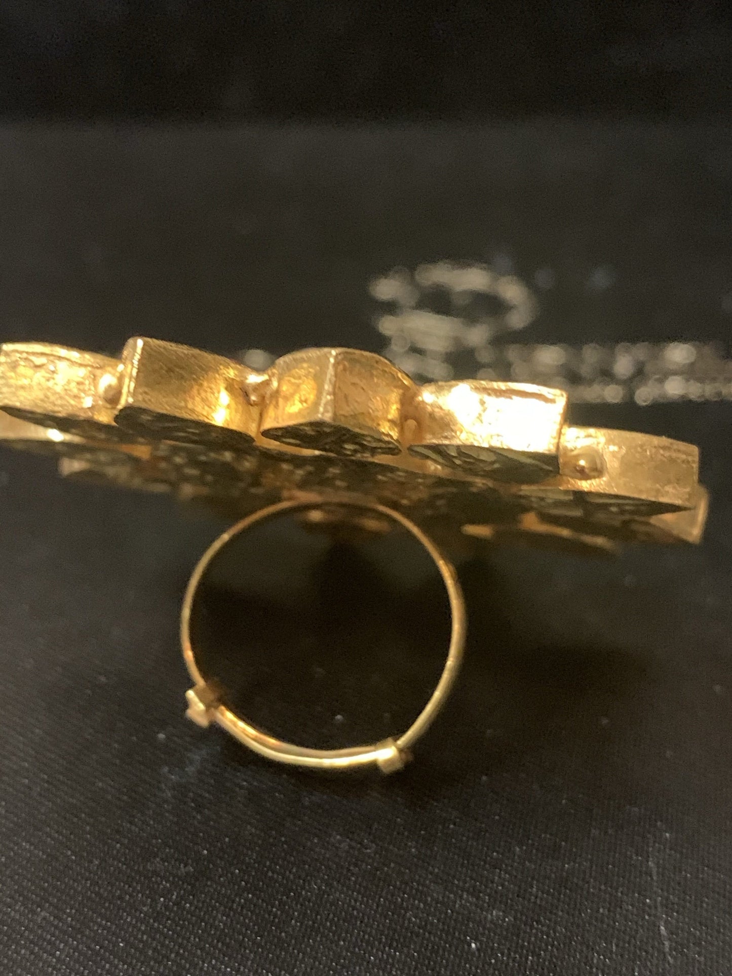 DJR29 Kundan flower ring ( READY TO SHIP )