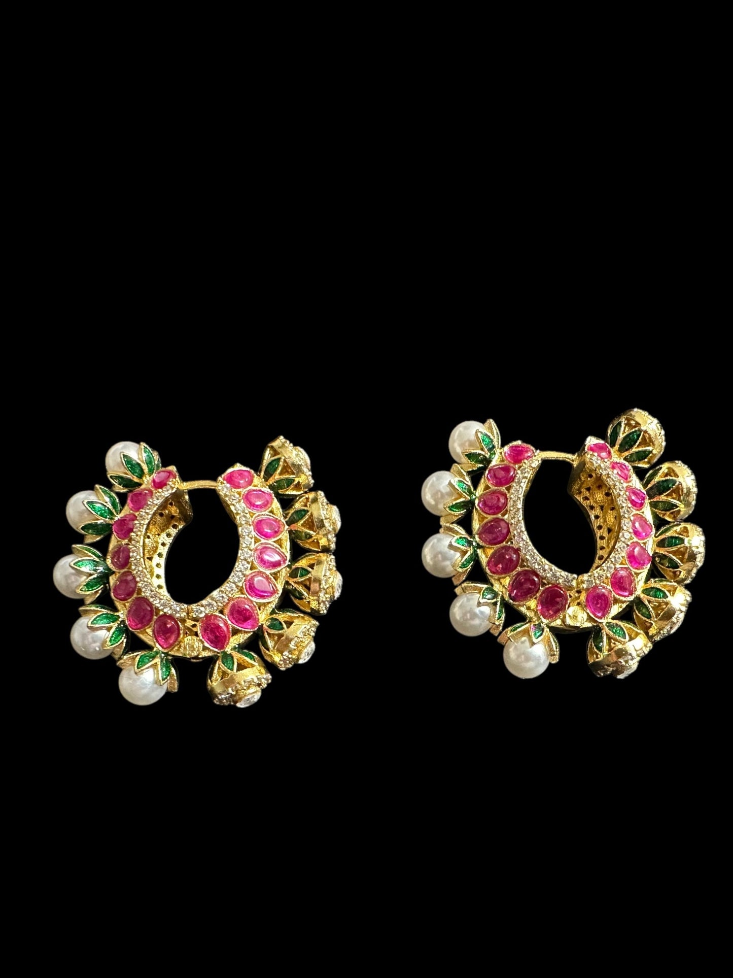 DER718 Isha High quality Polki earrings included Bali style ( SHIPS IN 2 WEEKS )