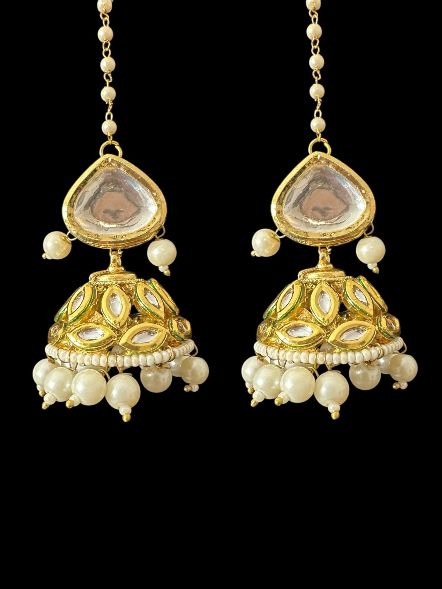 BR499 Nudar bridal set in kundan and pearls ( READY TO SHIP )