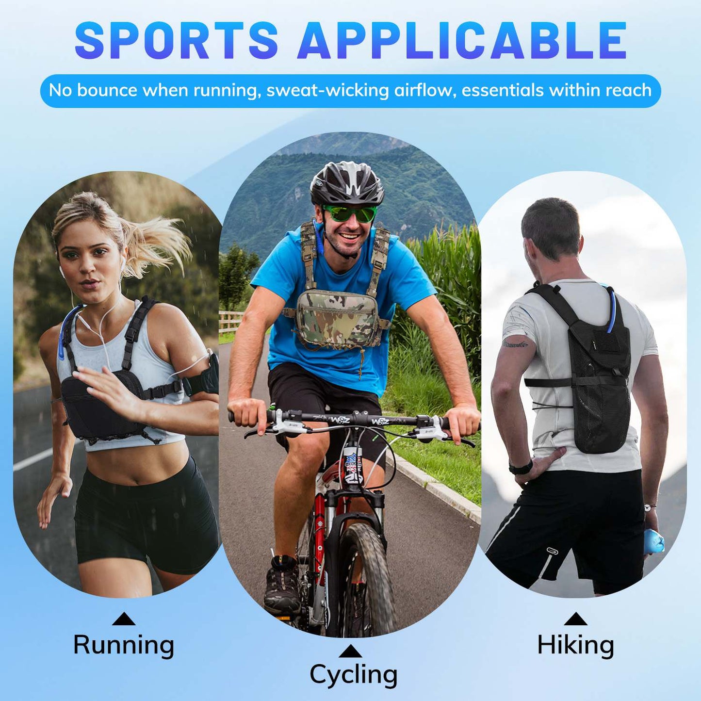 Votagoo Tactical Lightweight Running Hydration Vest with 2L Water Bladder Bag