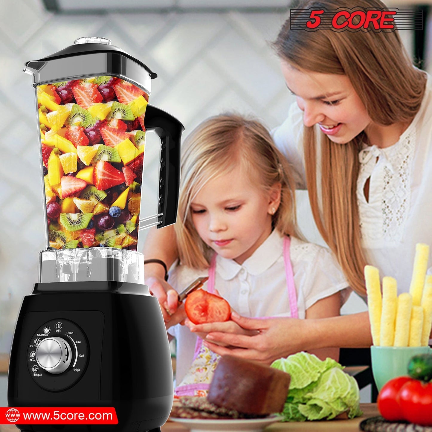 5Core Juicer Blender Machines 2000W High-Speed Countertop Kitvhen