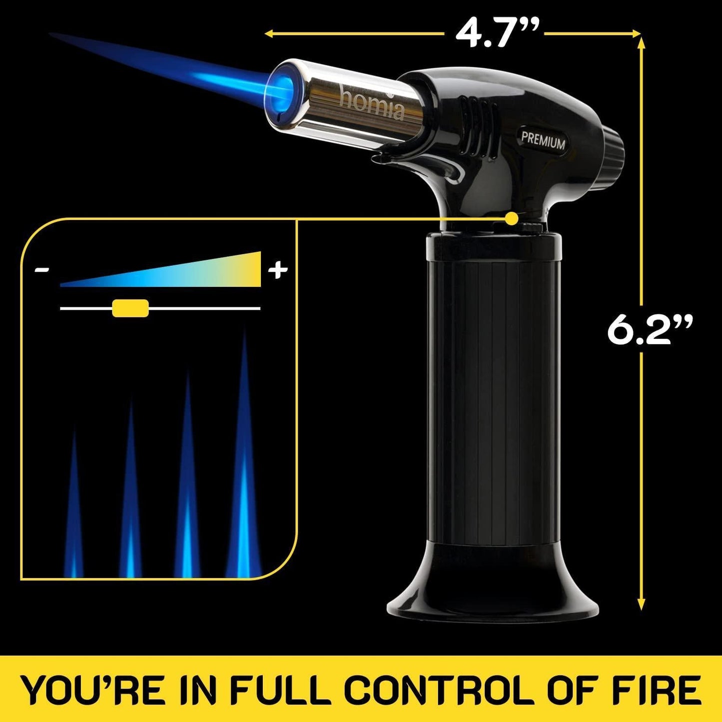 Butane Torch Refillable Kitchen Torch Lighter Adjustable Flame