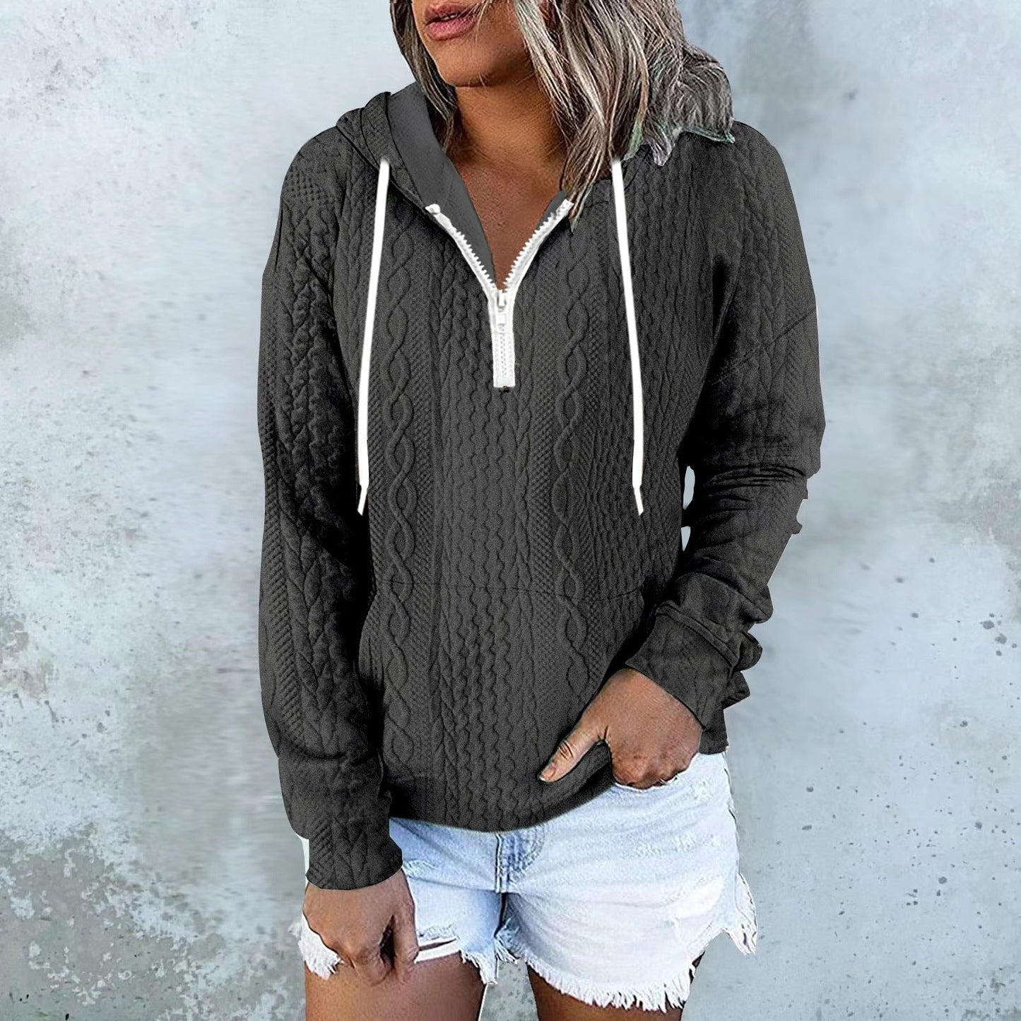 Women’s Twist Texture Zip-Up Hoodie