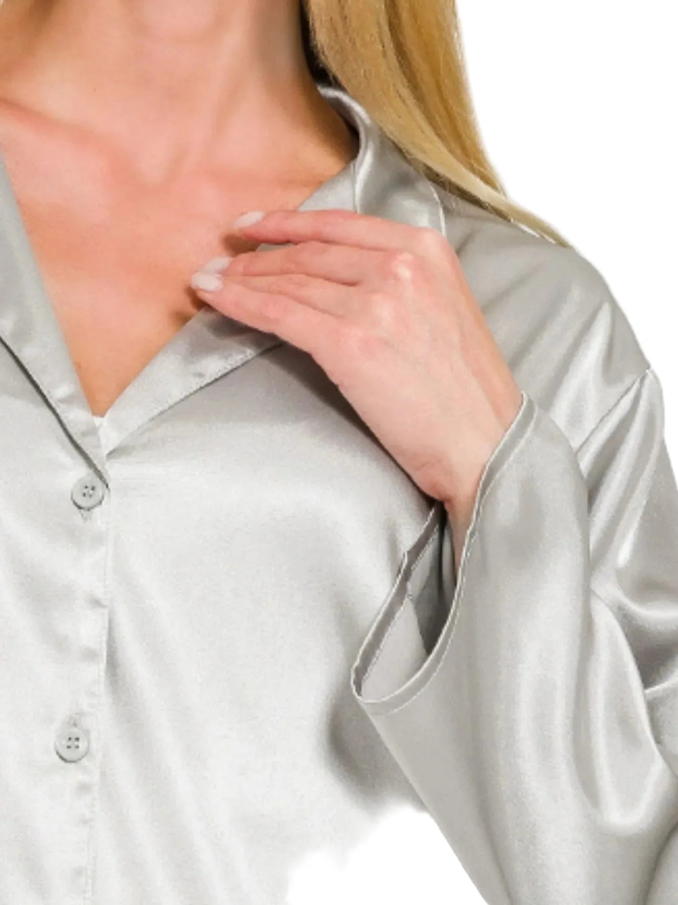 Satin Button Down Shirt