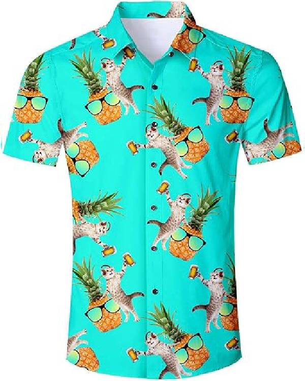 House of Cats Ivo Graham Cat Pineapple Hawaiian Shirt