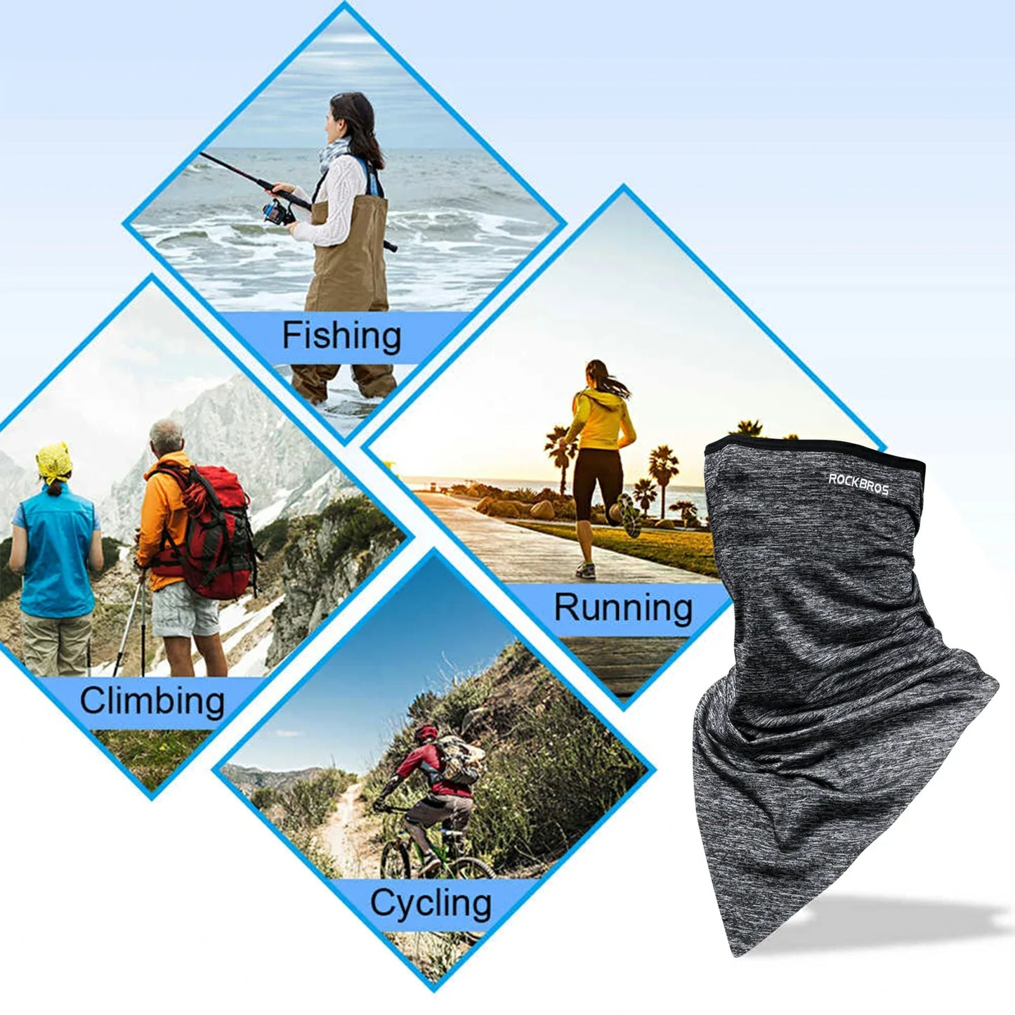 ROCKBROS Neck Gaiter-UPF 50+ Cool Face Cover UV Protection Breathable Neck Gaiters