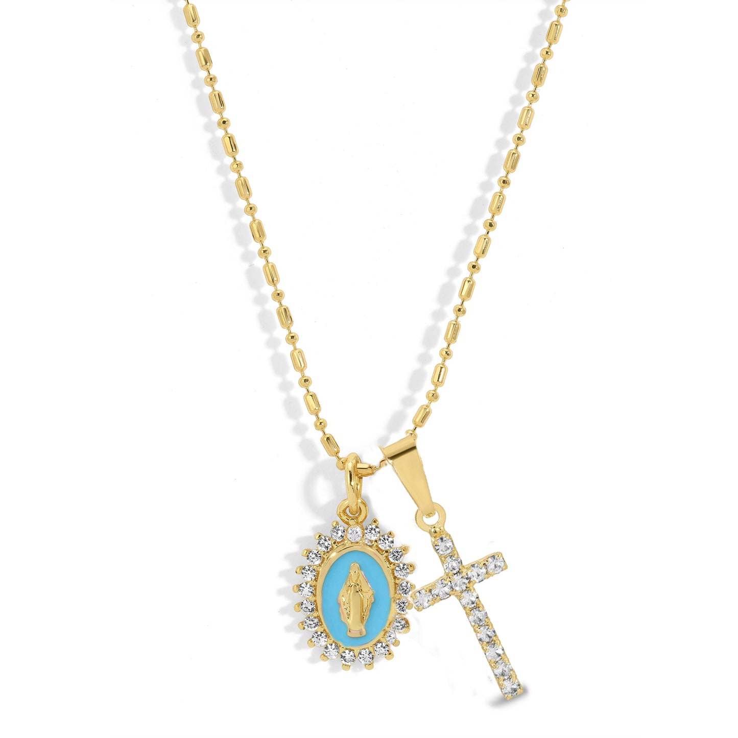 Virgin Maria Multi-Charm Necklace