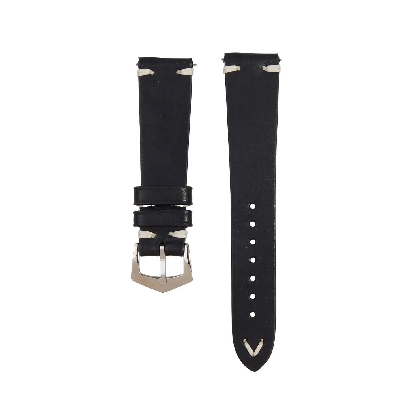 Premium Tuscan Vintage Black Leather Watch Strap