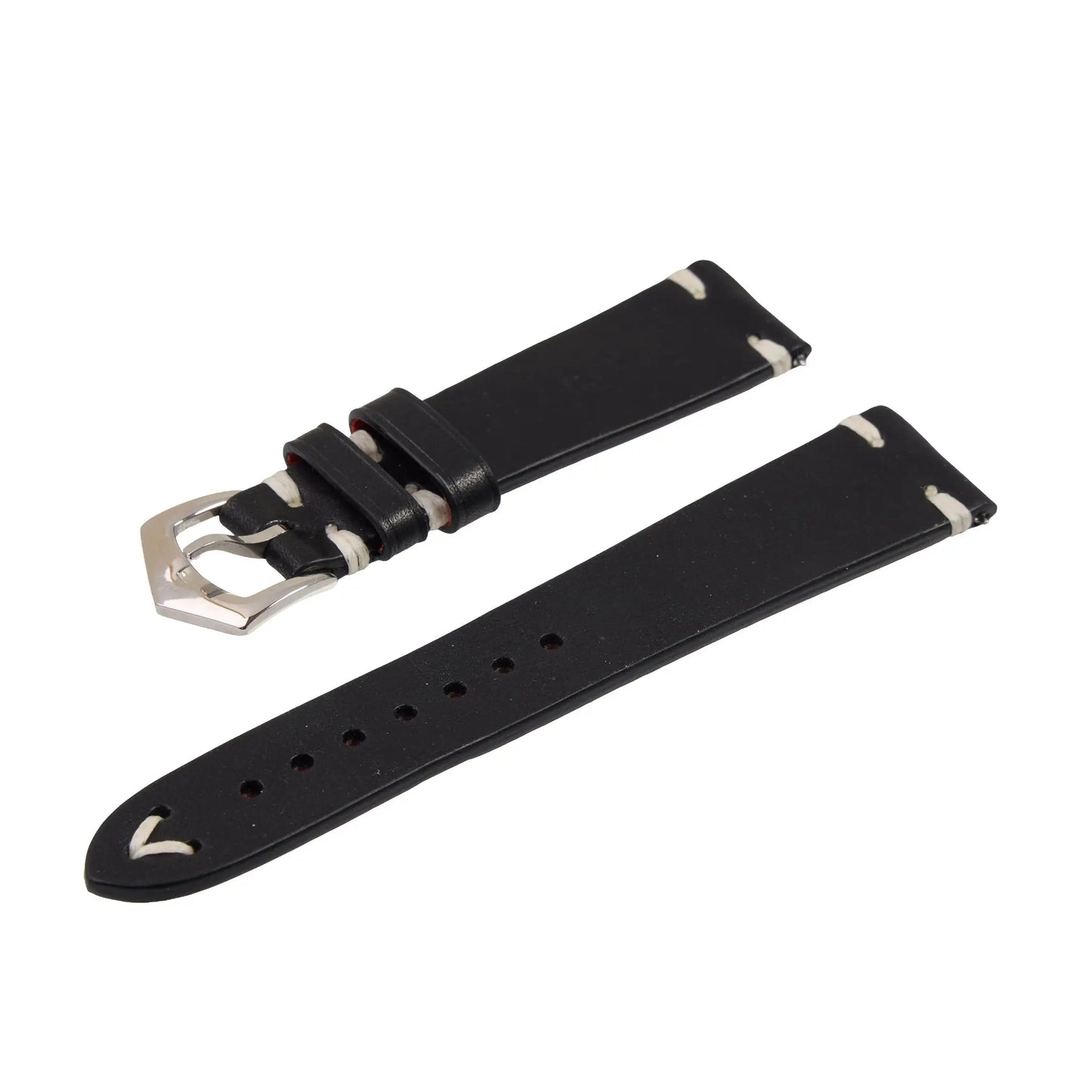 Premium Tuscan Vintage Black Leather Watch Strap
