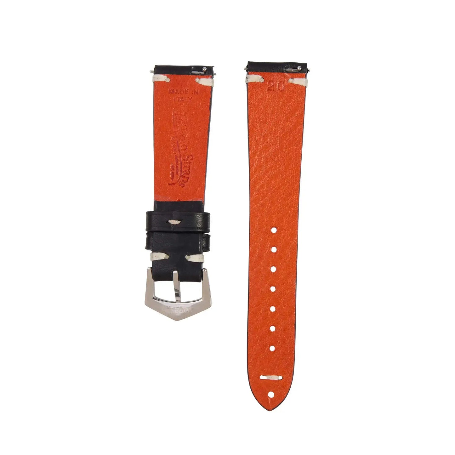 Premium Tuscan Vintage Black Leather Watch Strap