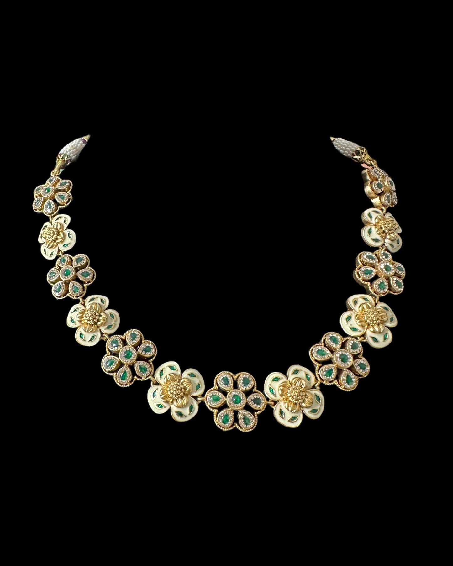 DNS189 meenakari gold plated necklace with jhumka set (READY TO SHIP )
