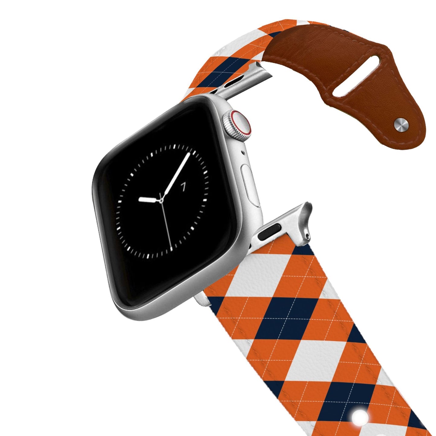 Auburn Argyle Team Spirit Leather Apple Watch Band