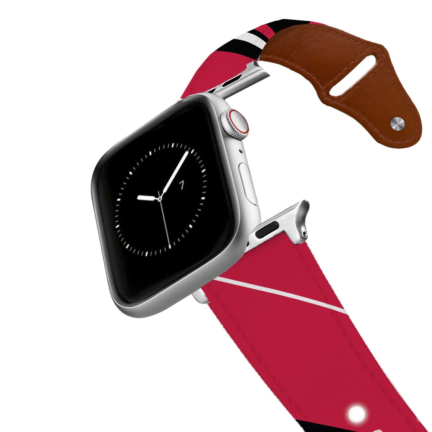 Chicago Basketball Color Block Team Spirit Leather Apple Watch Band