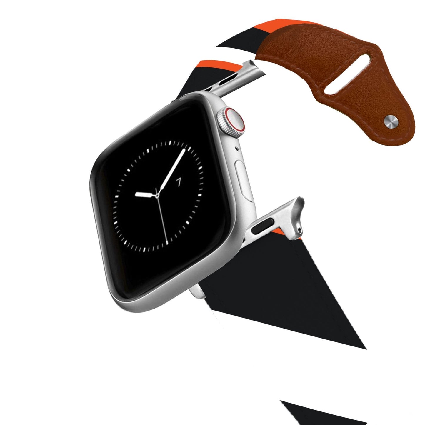 Cincinnati Football Color Block Team Spirit Leather Apple Watch Band