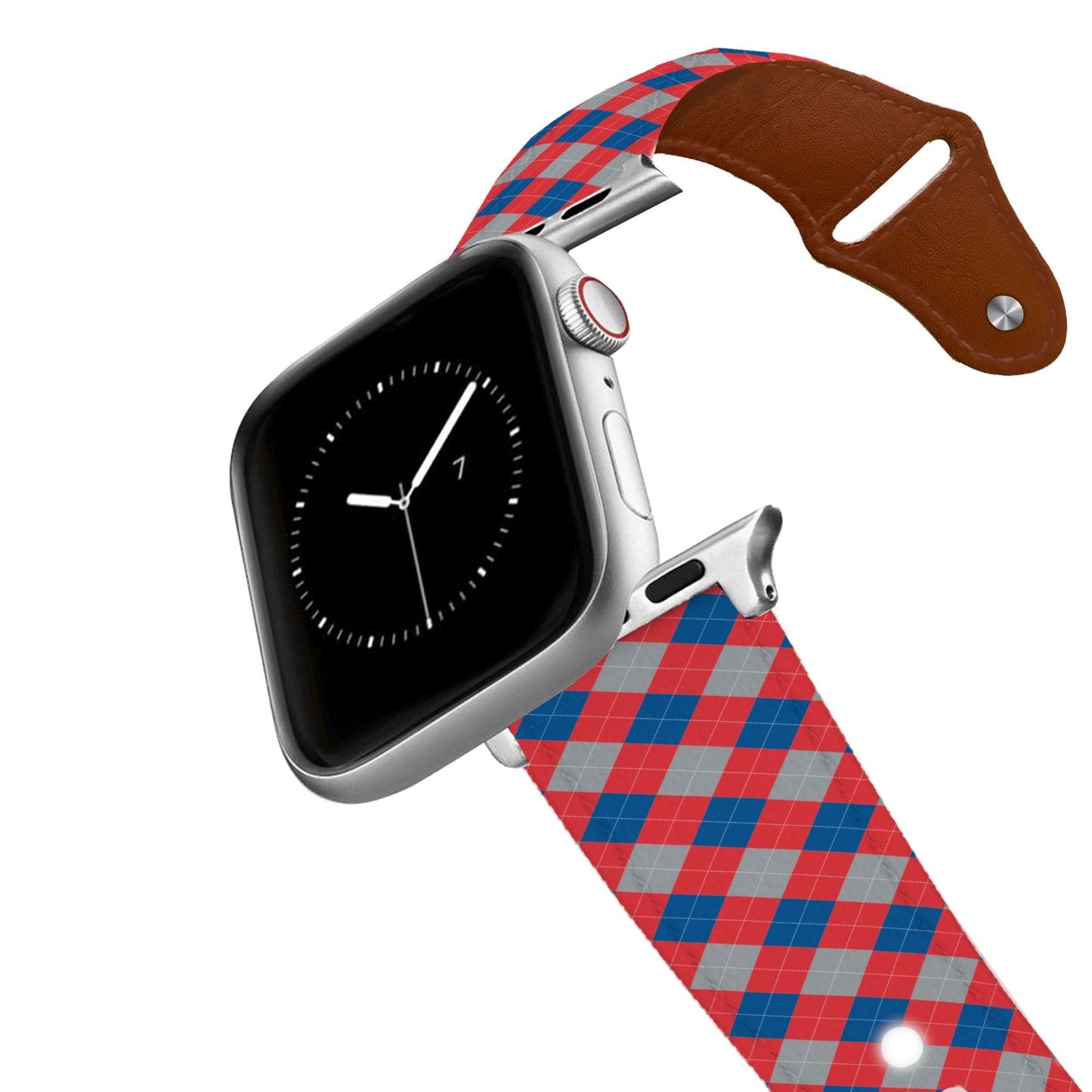 LA Baseball Argyle Team Spirit Leather Apple Watch Band