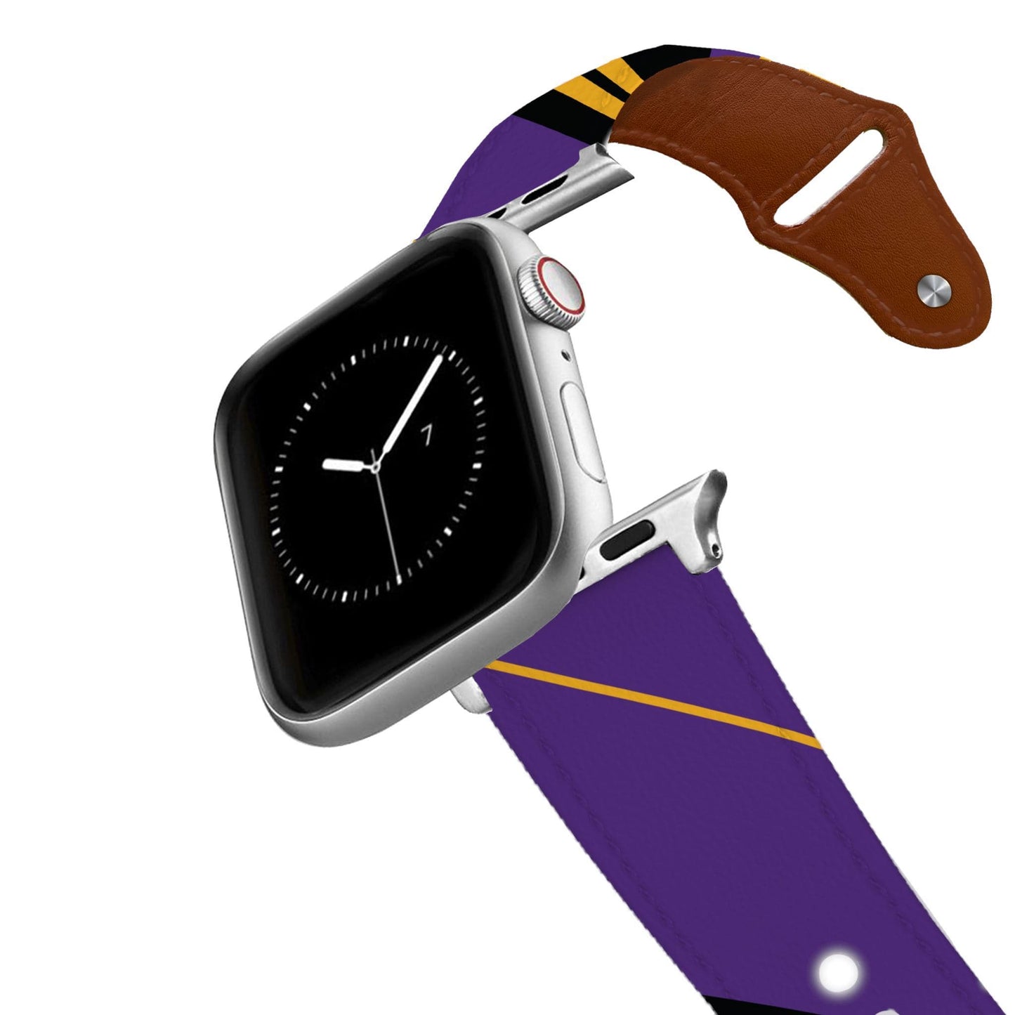 Los Angeles Basketball Color Block Team Spirit Leather Apple Watch Band