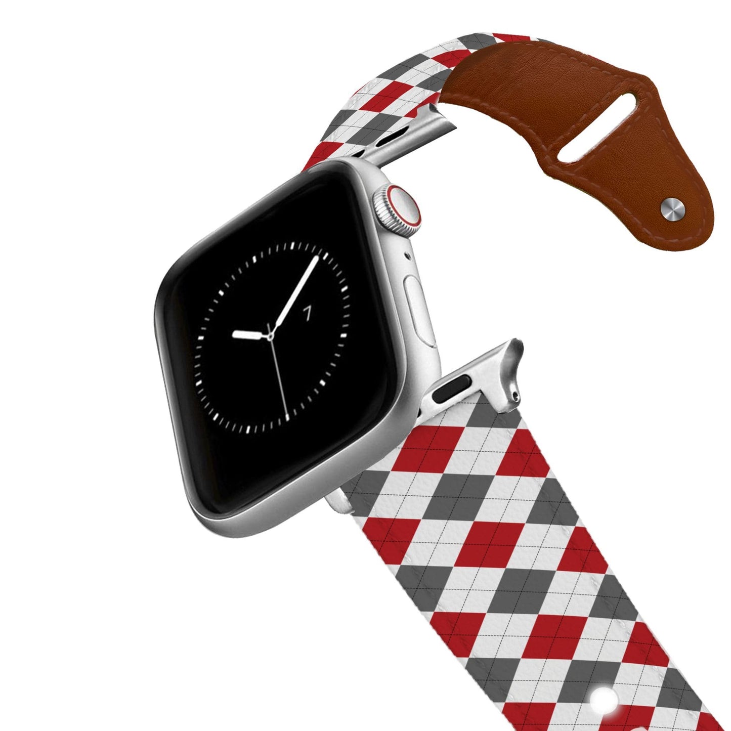Ohio State Argyle Team Spirit Leather Apple Watch Band