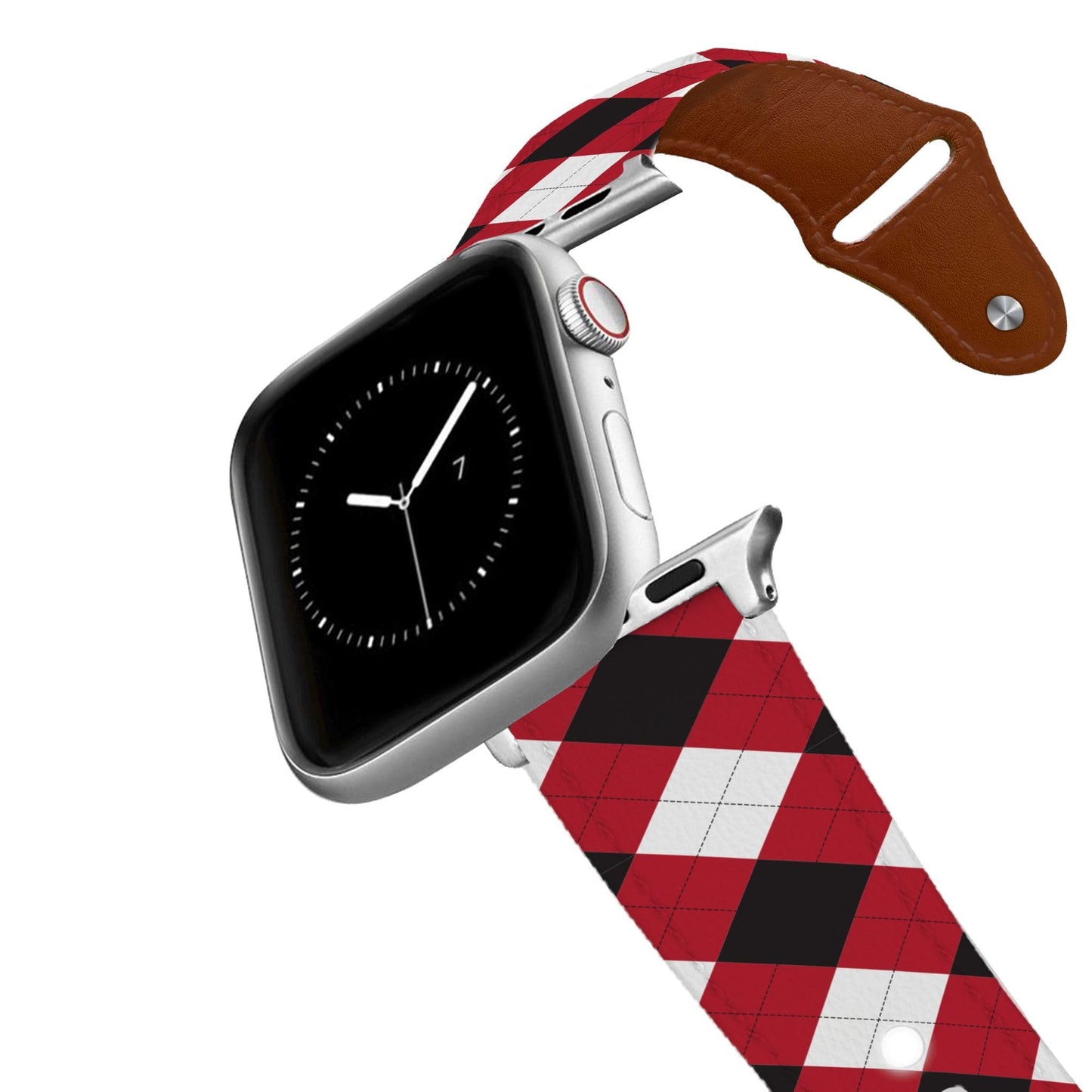 Georgia Argyle Team Spirit Leather Apple Watch Band