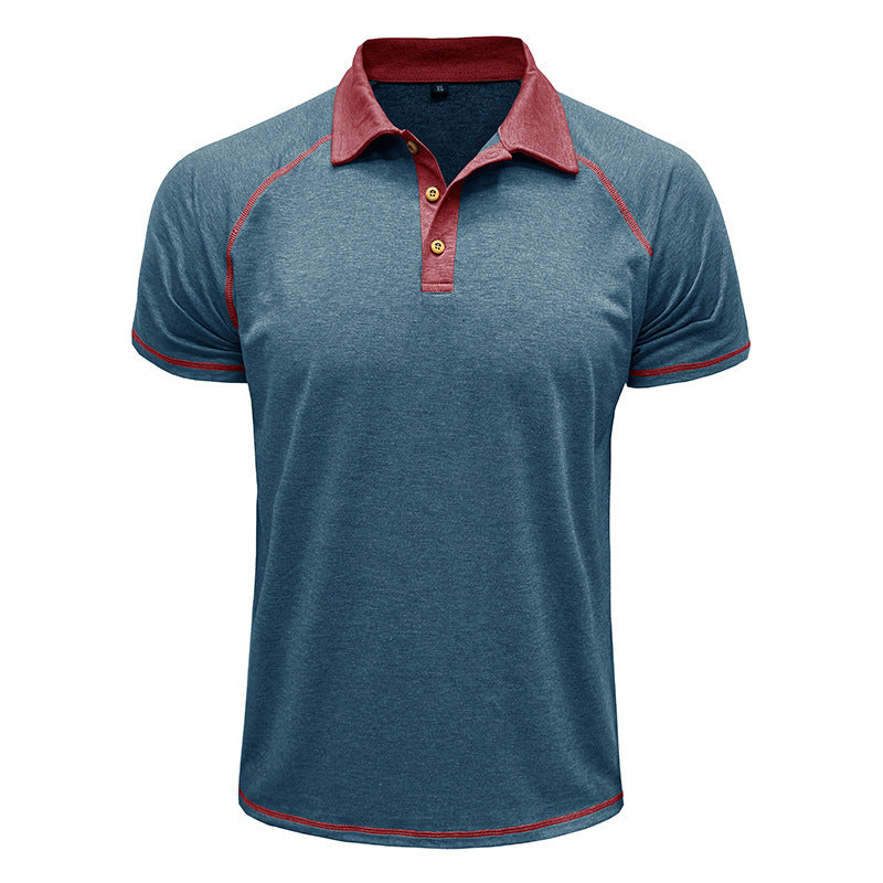 Men's Cotton Blend Contrast Stitch Polo Shirt - Athletic Fit
