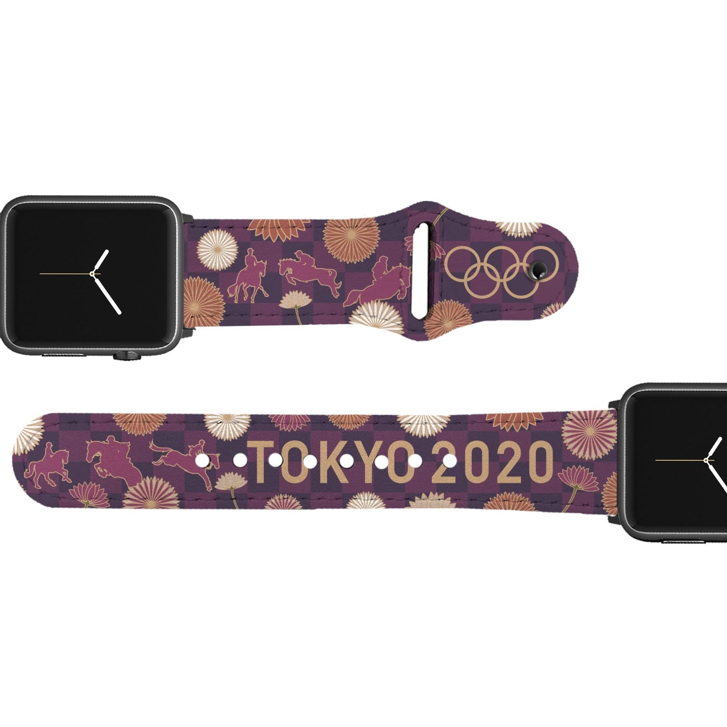 Olympic Flowers Leather Apple Watch Band