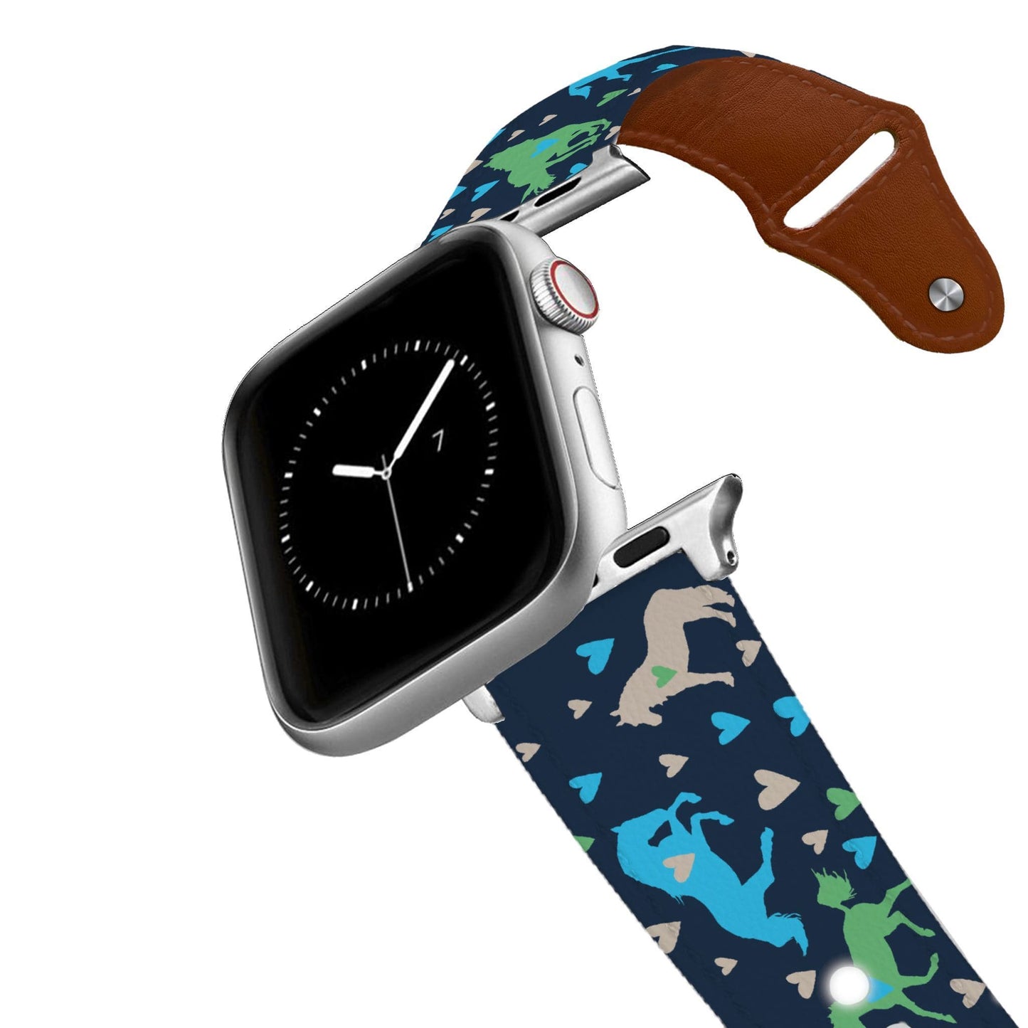 Pony Love Blue Leather Apple Watch Band