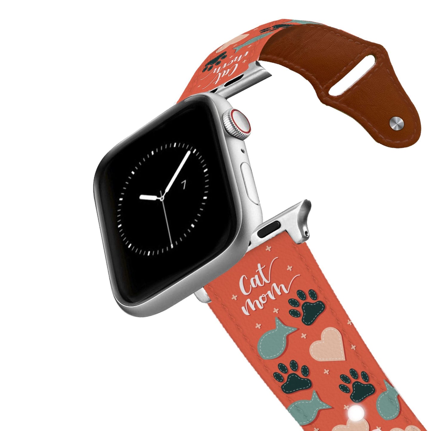 Cat Mom Leather Apple Watch Band