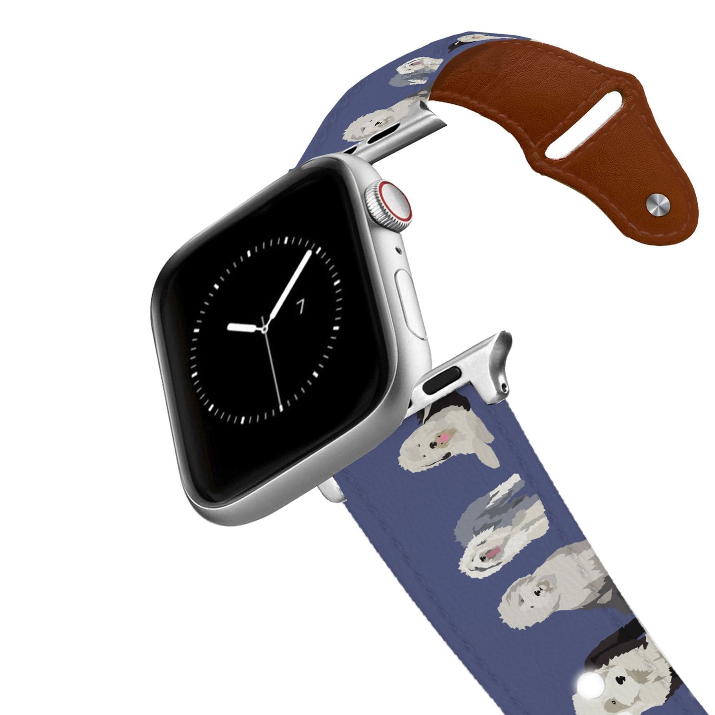 Old English Sheepdog Leather Apple Watch Band
