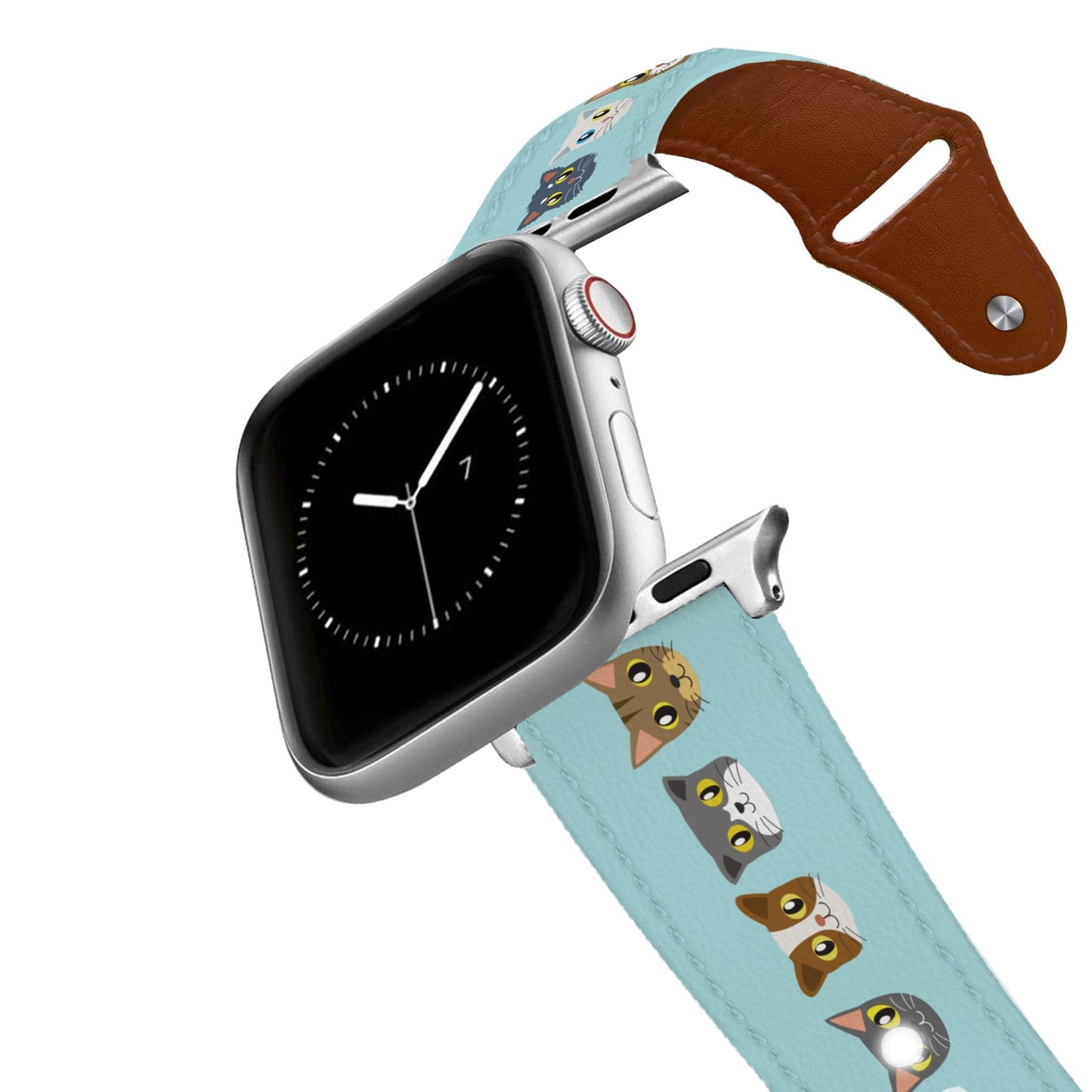 Kitty Faces Leather Apple Watch Band