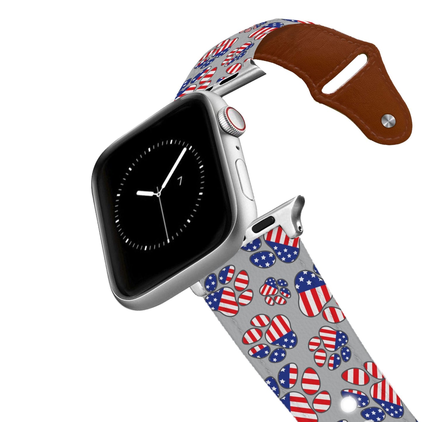 Paw Prints Americana Leather Apple Watch Band