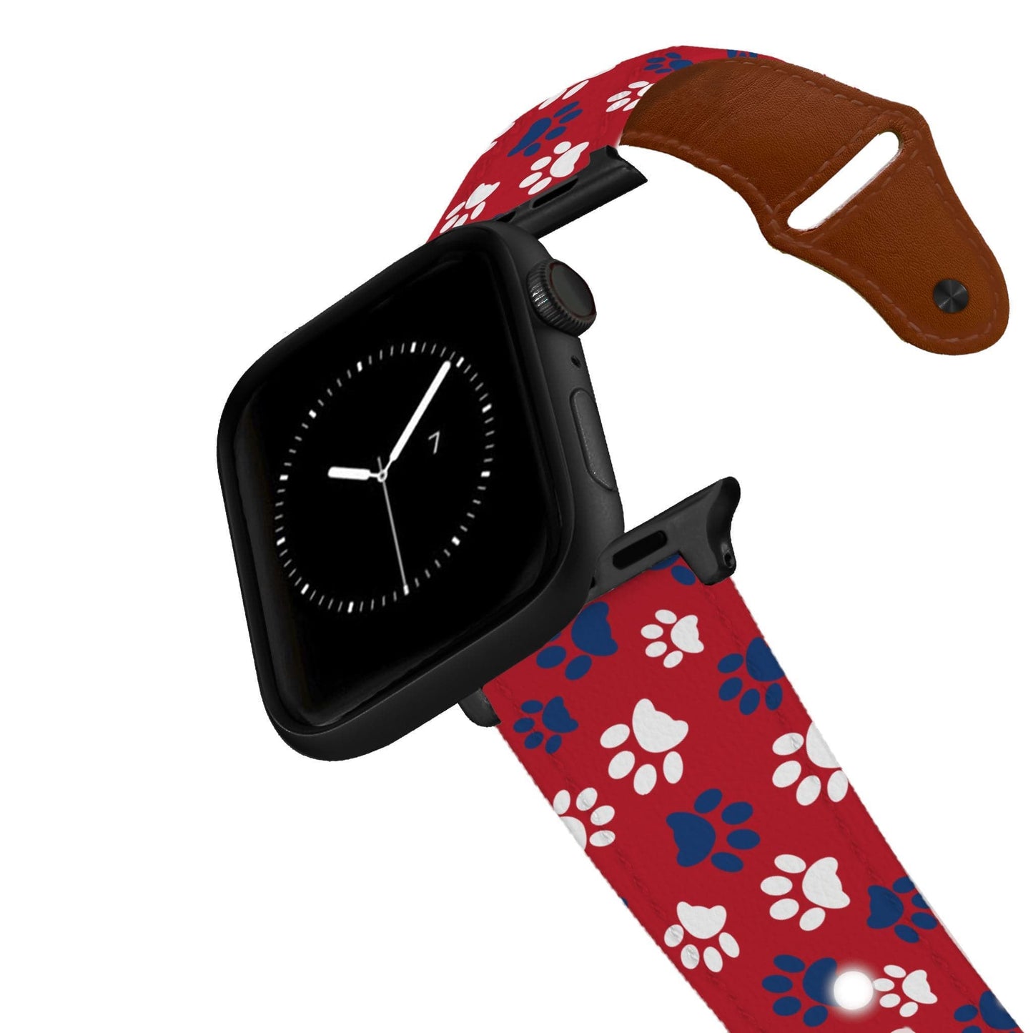 Pawtriot Red Leather Apple Watch Band