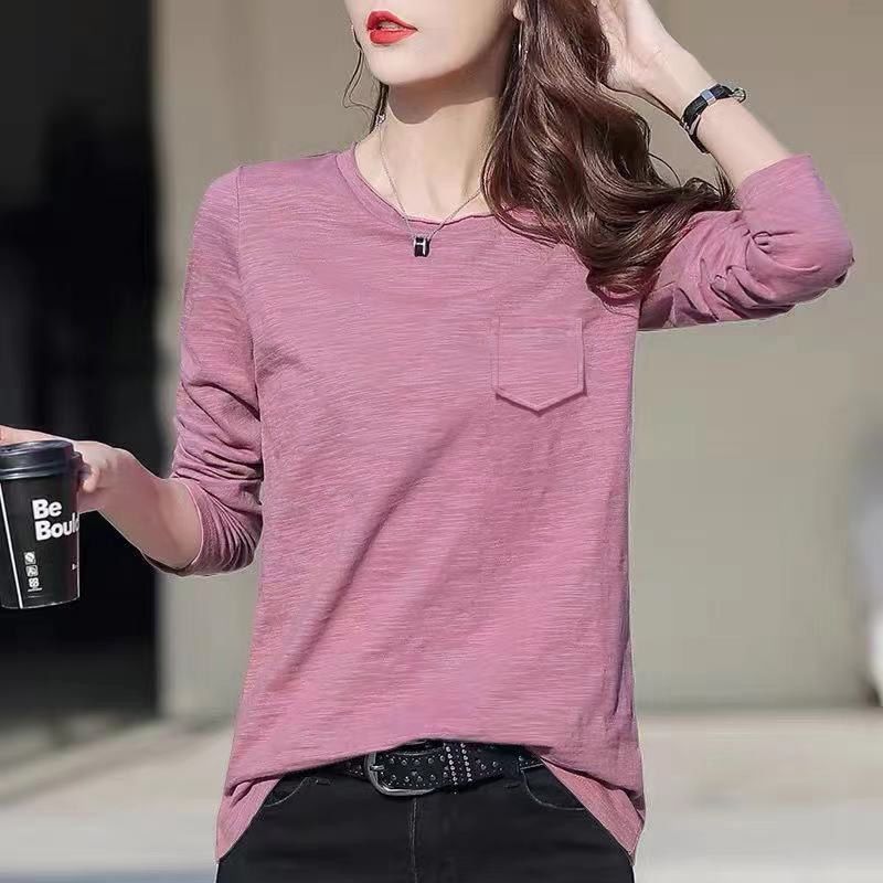 Slub Cotton Long Sleeve Tee - Soft Breathable Relaxed Fit Shirt