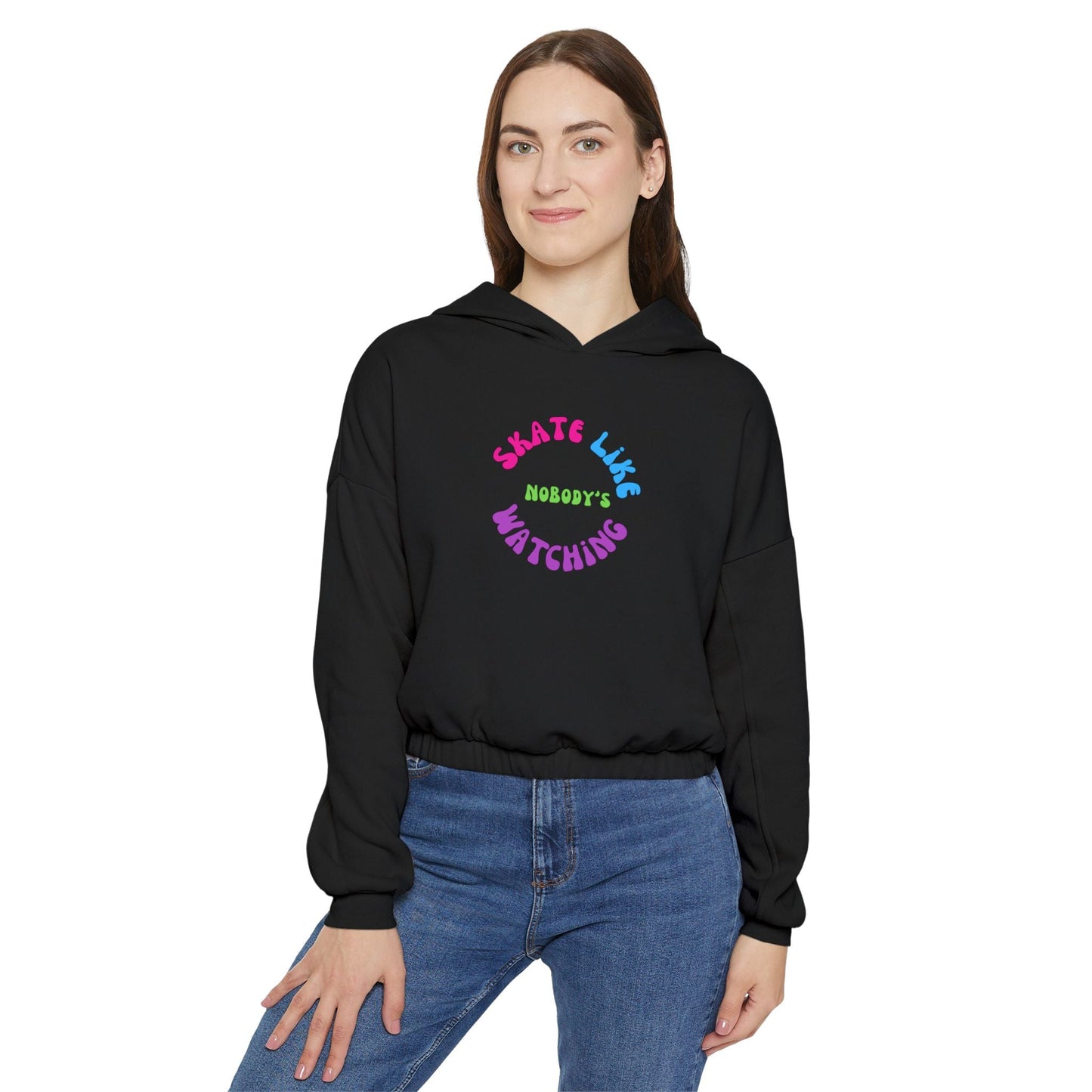 Women’s Cropped Colorful Skate Like Nobody's Watching Hoodie