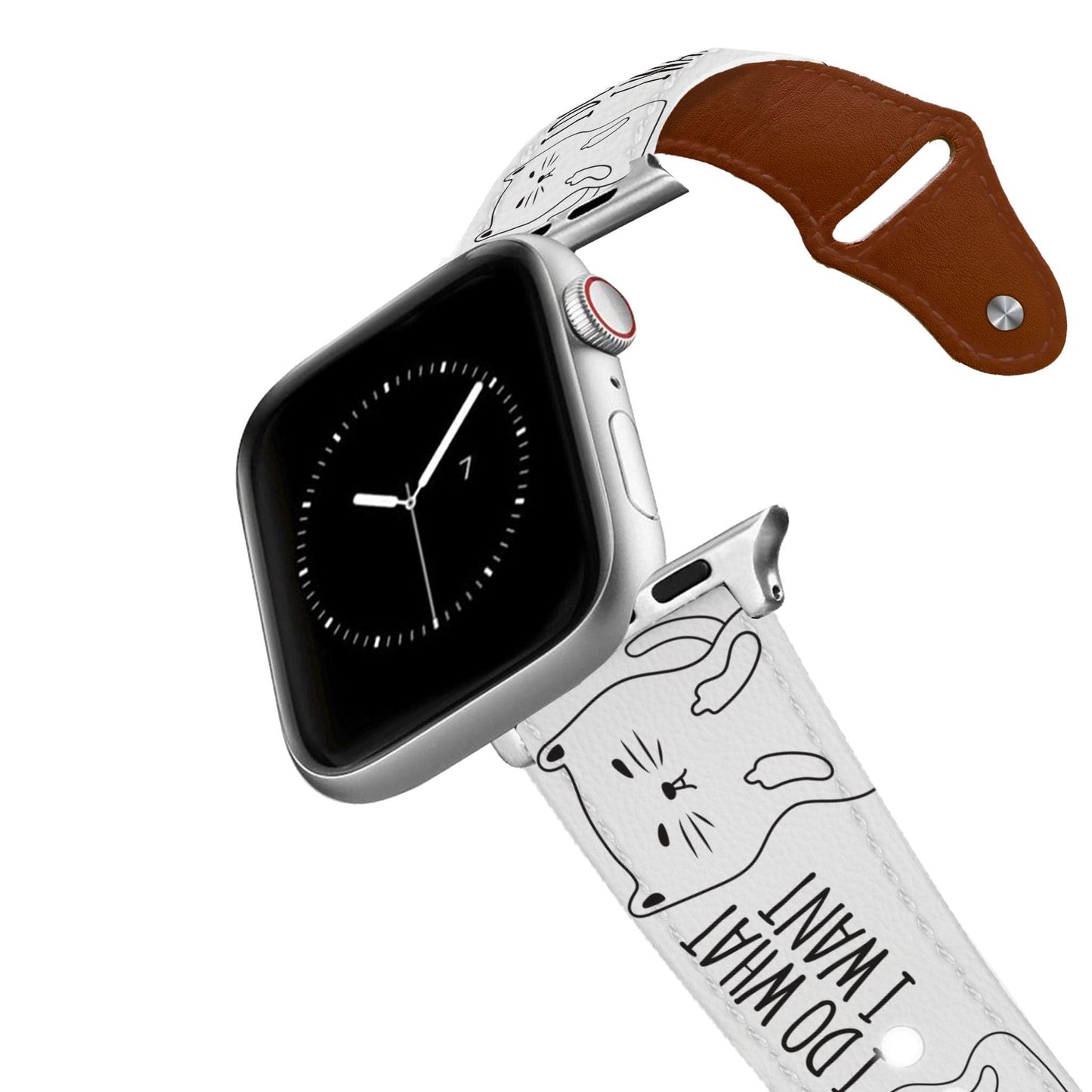 I Do What I Want Cat Leather Apple Watch Band