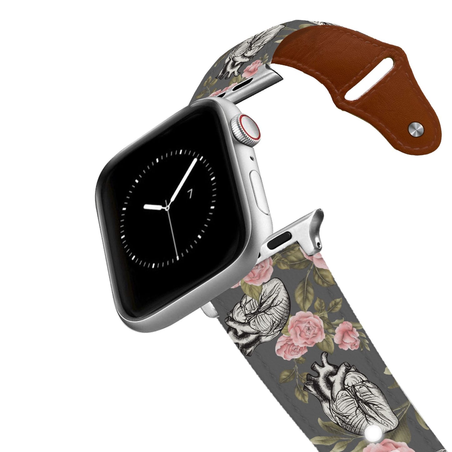 Hearts And Flowers Leather Apple Watch Band