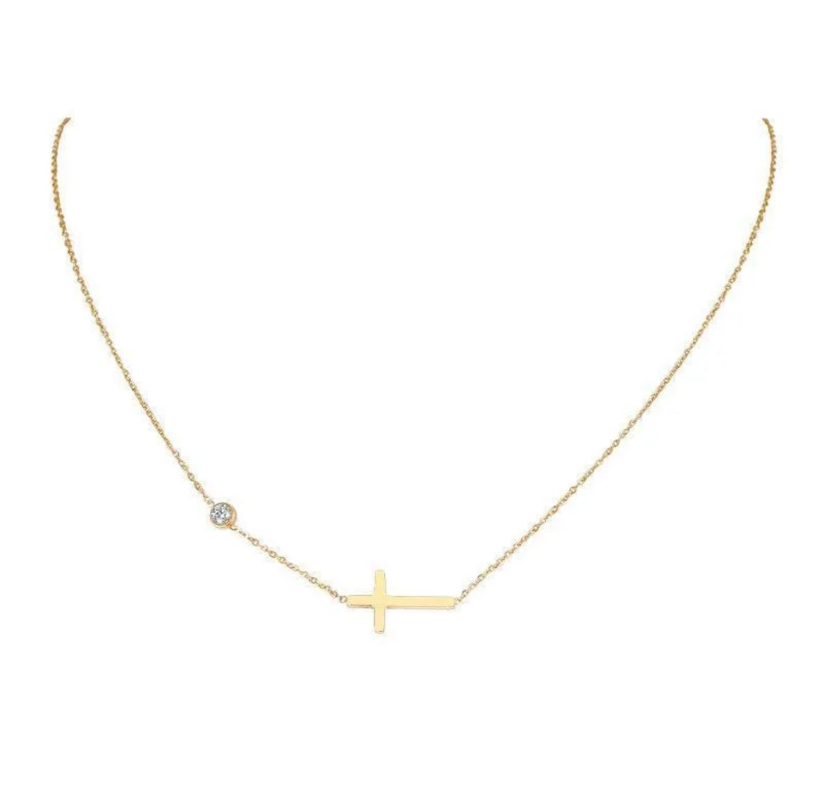 Divine Cross Necklace with Diamond