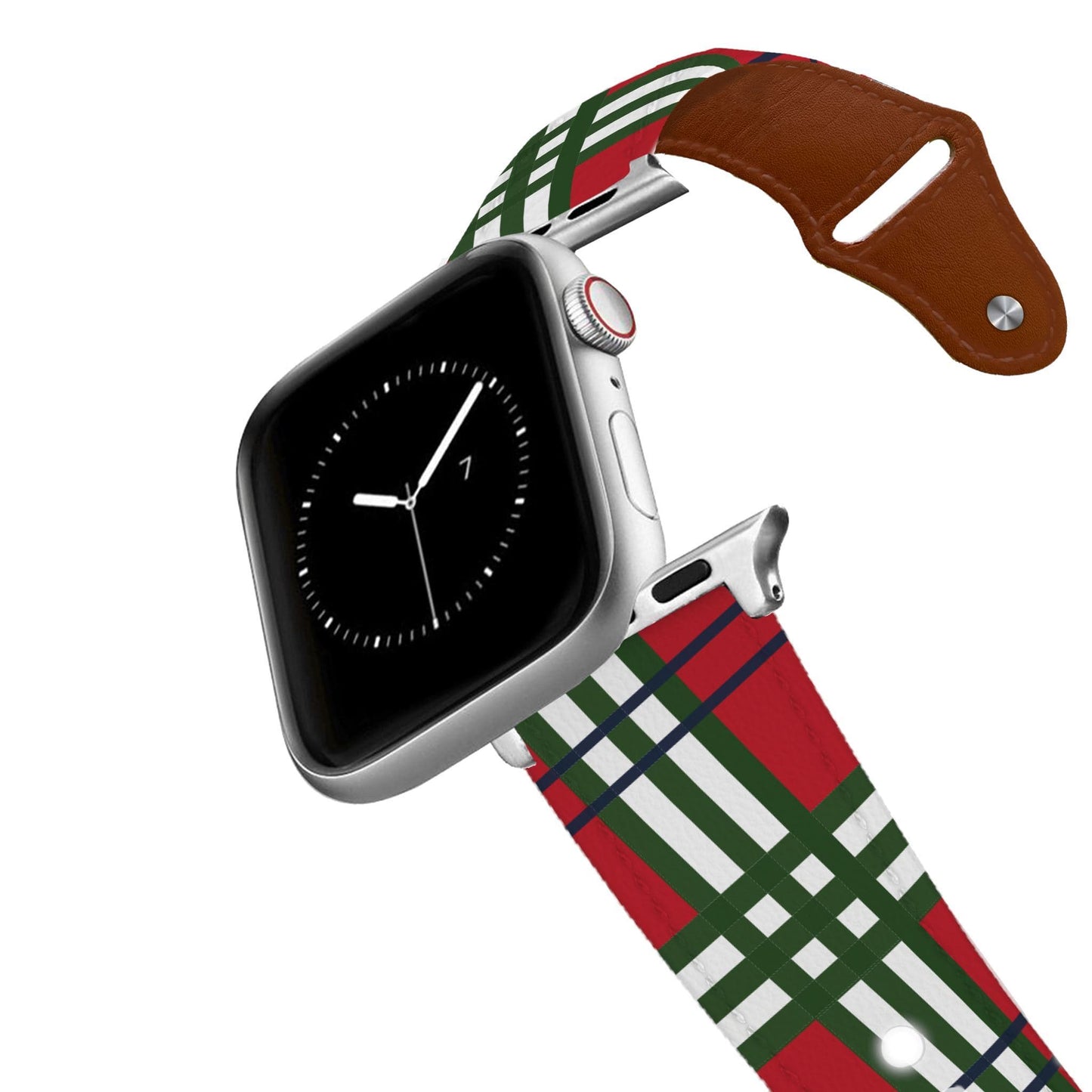Holiday Plaid Leather Apple Watch Band