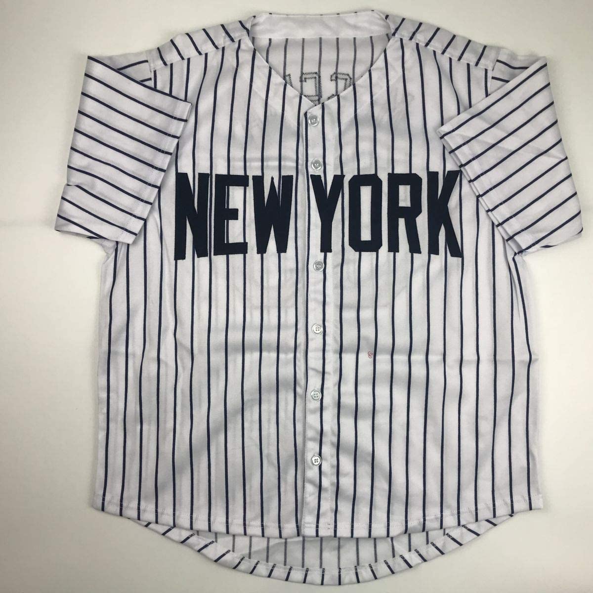 Autographed/Signed Mike Mussina New York Pinstripe Baseball Jersey JSA COA
