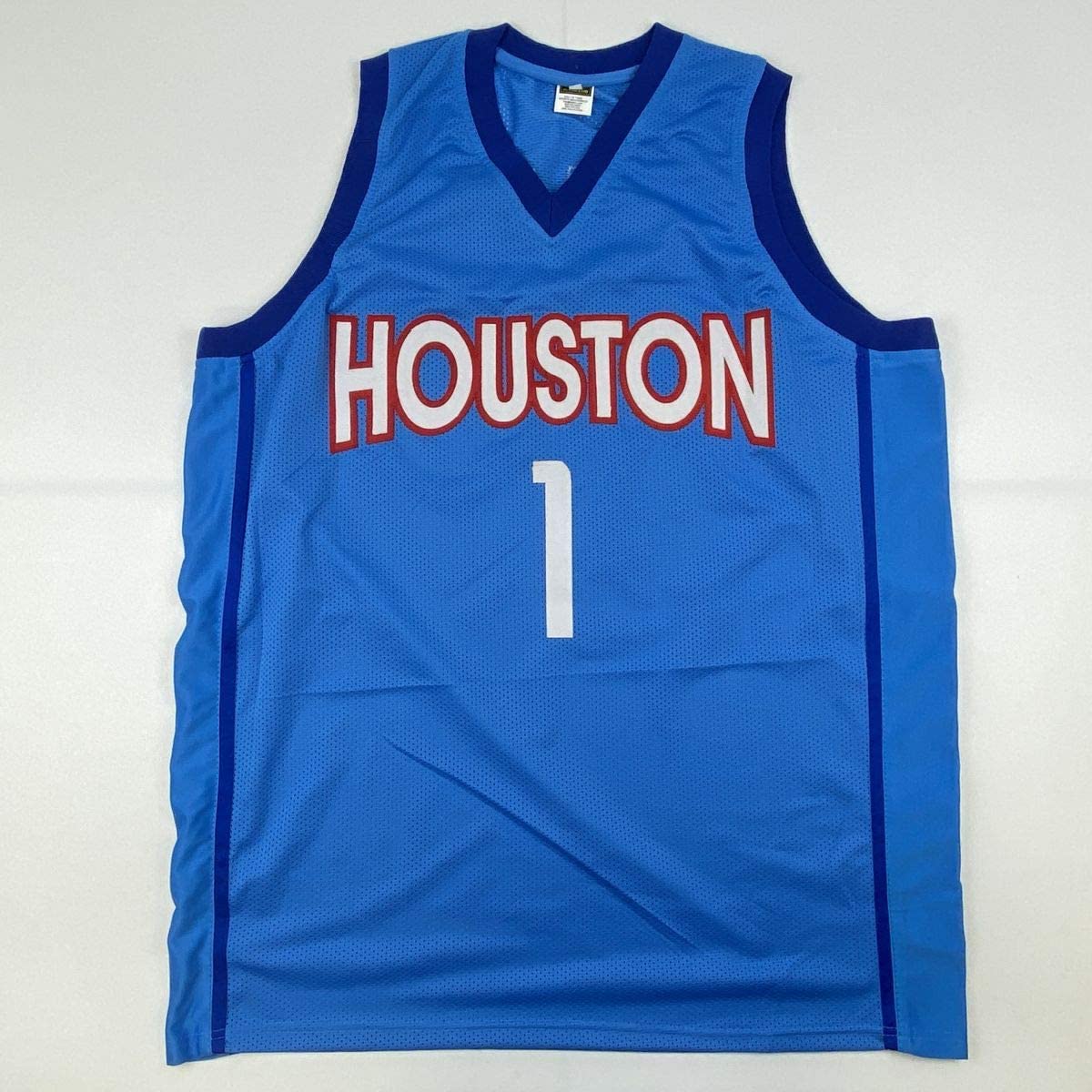 Autographed/Signed John Wall Houston Light Blue Basketball Jersey JSA COA